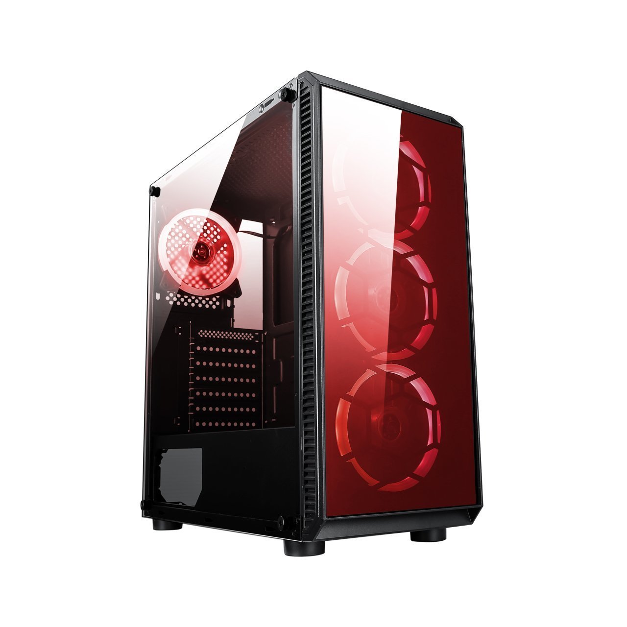 Gaming 300w Psu 4xSingle Color Red Fan 2x2.0 Usb Mid Tower Oyuncu Bilgisayar Kasası BD9917498