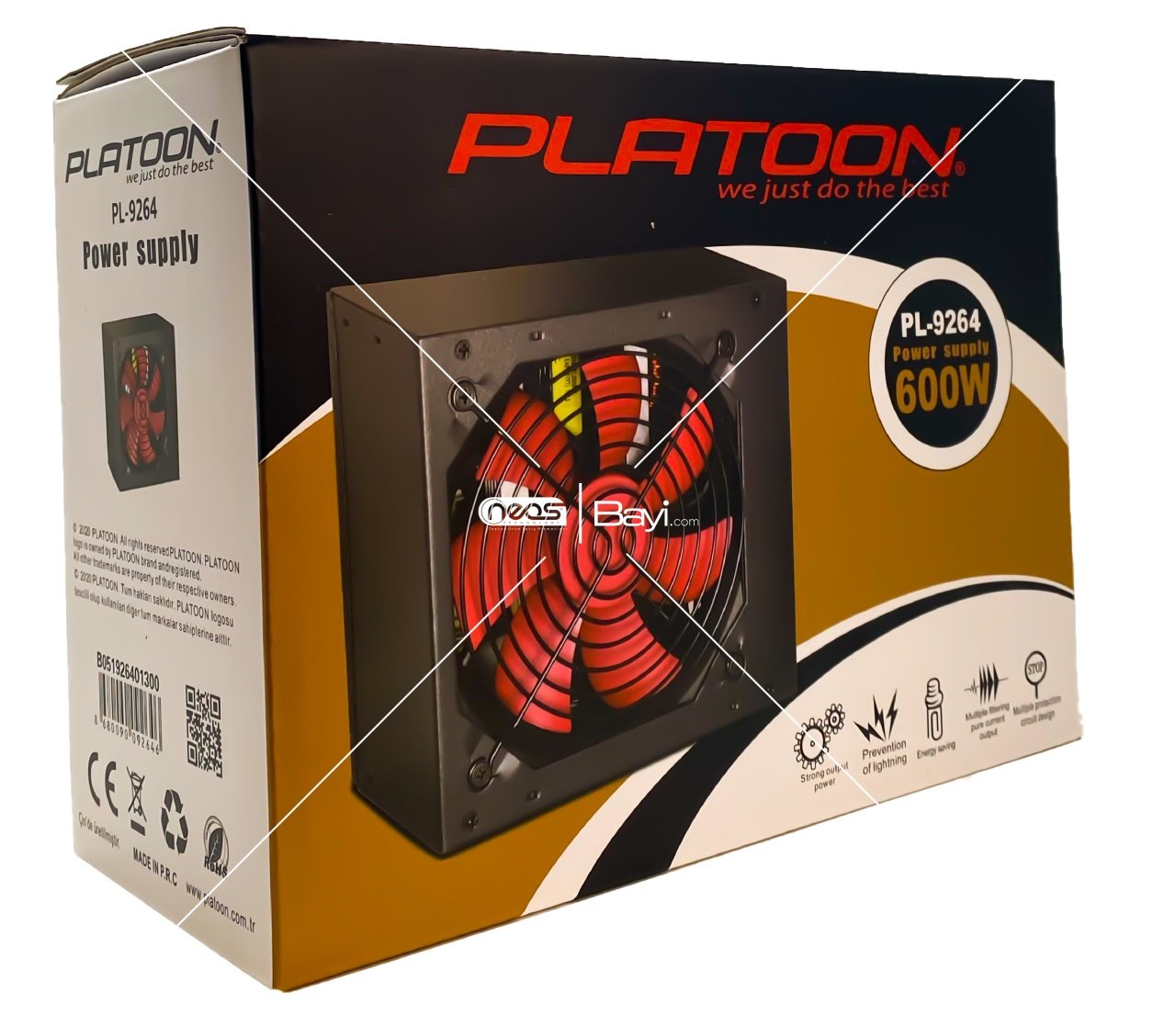 Platoon PL-9264 600W 12CM Power Supply+Kutulu Power Supply 12Cm