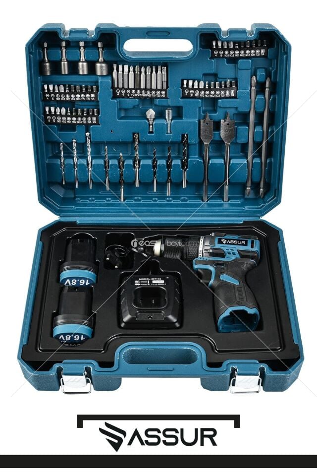 Pro 16.8V Çift Akü Çelik Mandren Kömürsüz Motor Darbesiz Şarjlı Matkap Akülü Vidalama