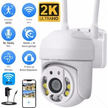 Okam 3011 Tek Kamera 3MP Hareketli Wifi Akıllı Kamera , Yapay Zeka, Gece Görüş, Karşılıklı Konuşma