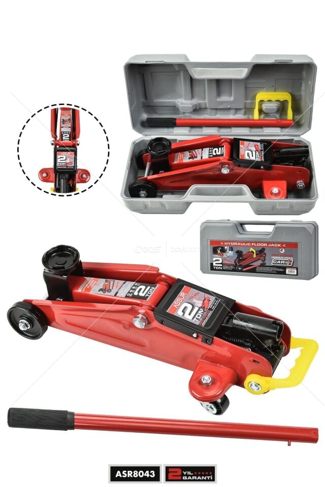 Assur 2 Ton Tekerlekli Çantalı Oto Kriko Araç Kaldırma Krikosu Hidrolik Timsah Kriko