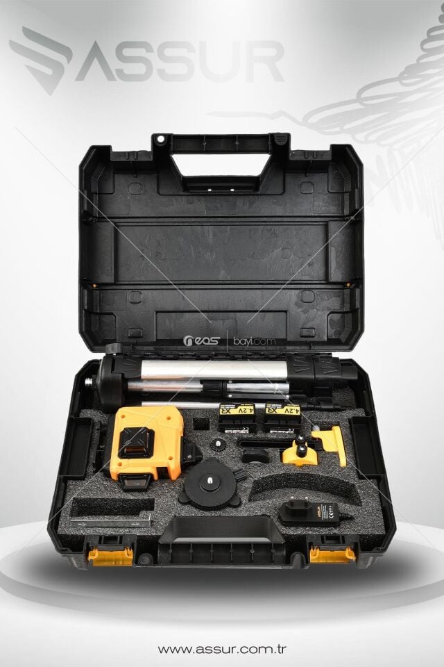 Assur Profesyonel 360° 16 Köşe Otomatik Hizalama Tripod'lu Lazer Metre Hizalama