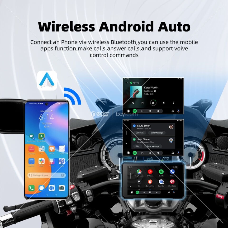 MOTORSİKLET CARPLAY TABLET NAVİGASYON 5.5 DOKUNMATİK EKRAN