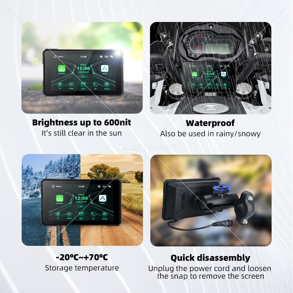 MOTORSİKLET CARPLAY TABLET NAVİGASYON 5.5 DOKUNMATİK EKRAN