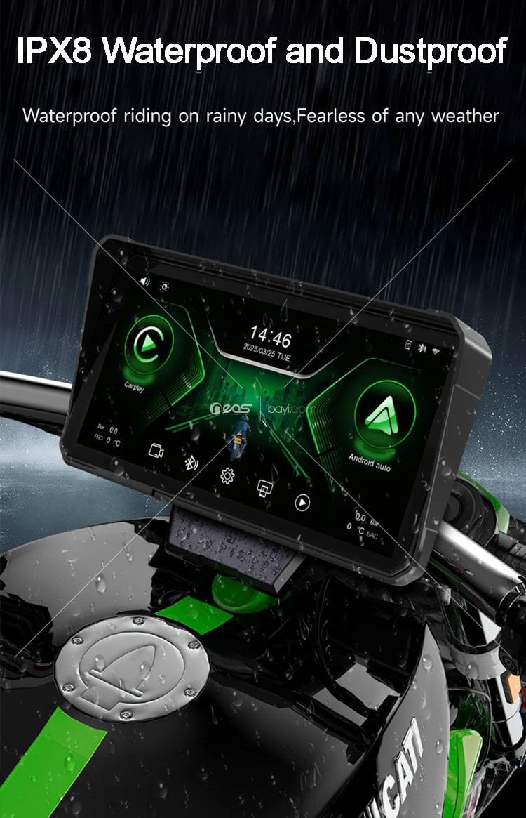 MOTORSİKLET CARPLAY TABLET NAVİGASYON 5.5 DOKUNMATİK EKRAN