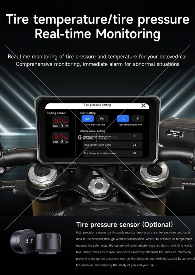 MOTORSİKLET CARPLAY TABLET NAVİGASYON 5.5 DOKUNMATİK EKRAN