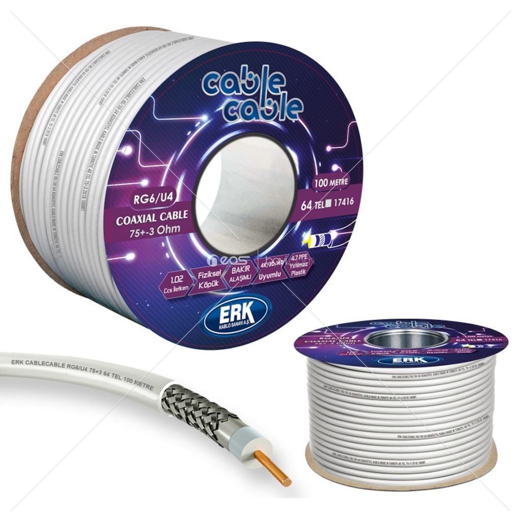 Koaksiyel 75+-3 OHM Metre Kablo