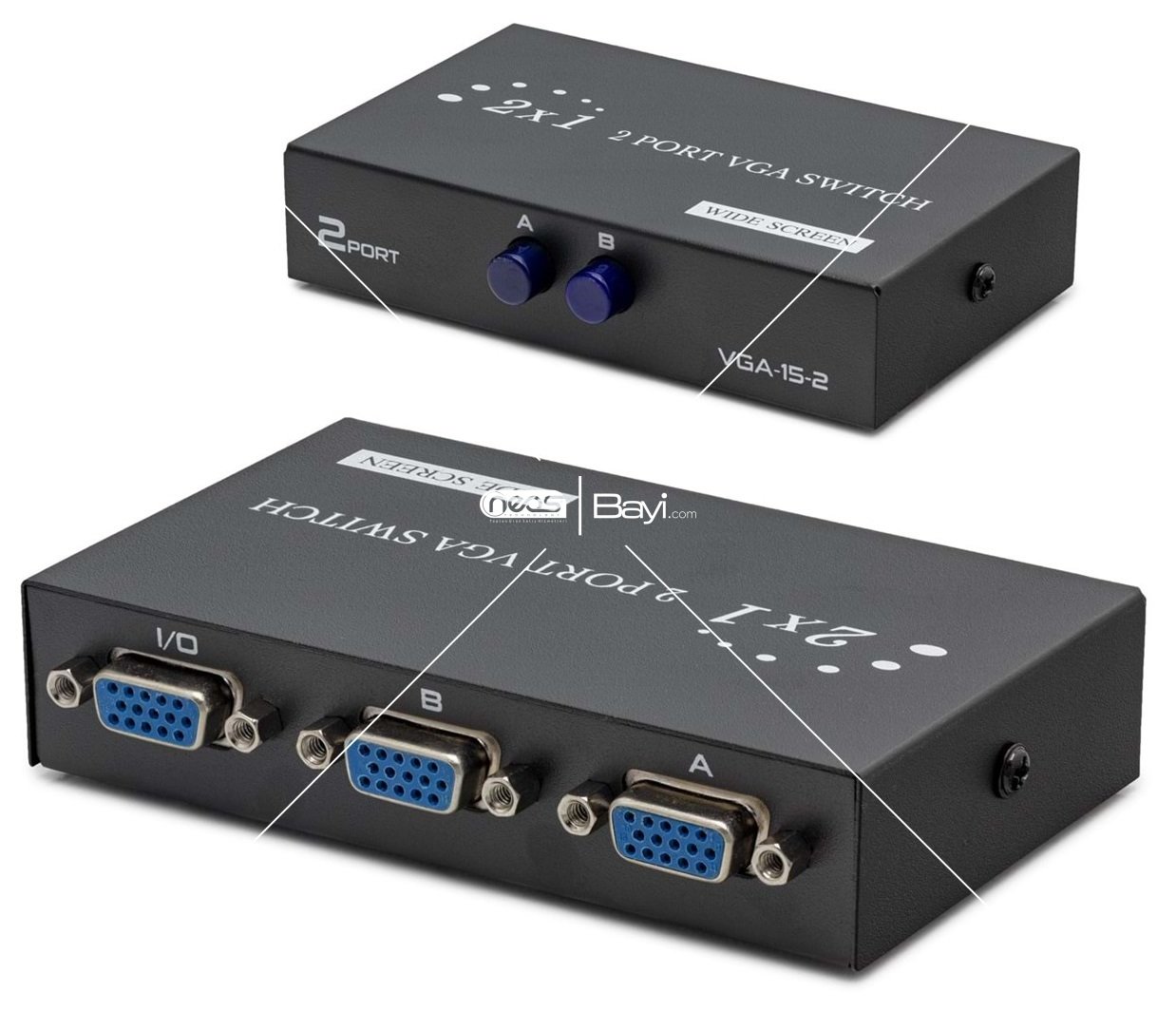 HADRON HDX1280(4326) SWITCH VGA 2 GİRİŞ 1 ÇIKIŞ 54 MHZ DÜĞMELİ GEÇİŞ