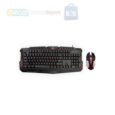 Rampage KM-R77 Siyah Usb 3 Farklı Ledli Gaming Q Multimedia Klavye + Mouse Set