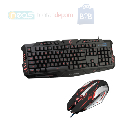 Rampage KM-R77 Siyah Usb 3 Farklı Ledli Gaming Q Multimedia Klavye + Mouse Set