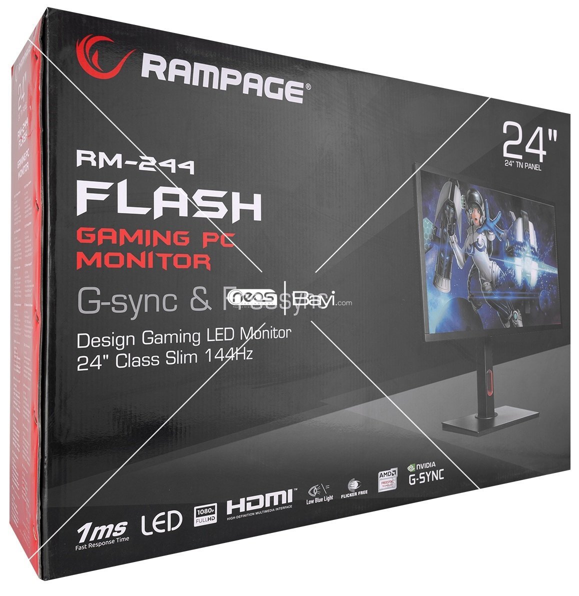 Rampage RM-244 FLASH 24 144Hz A+ TN Panel 1ms Full HD Flat PC Led Gaming Oyuncu Monitörü