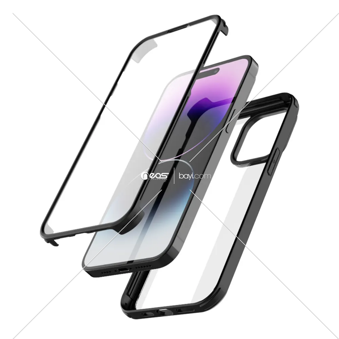 360' FullCOVER İPHONE 15PROMAX GRAY Kılıf