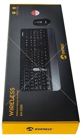 Everest KM-5300 Siyah Kablosuz Q Multimedia Klavye + Mouse Set
