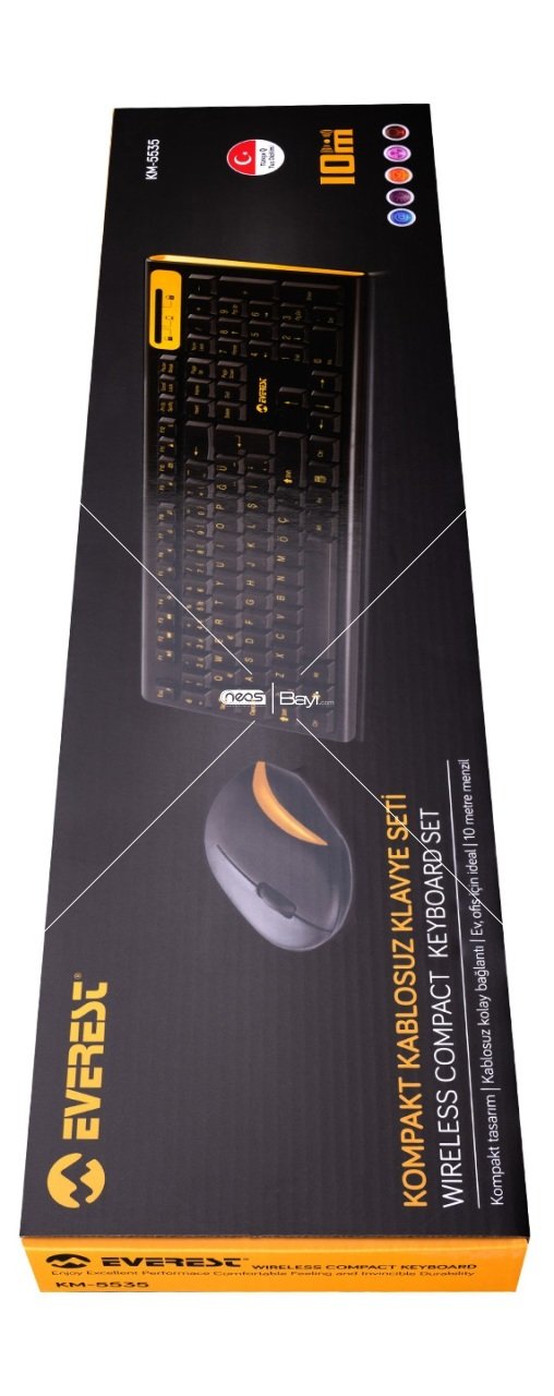 Everest KM-5535 Usb Multi Media Kablosuz Q Standart Klavye + Mouse Set