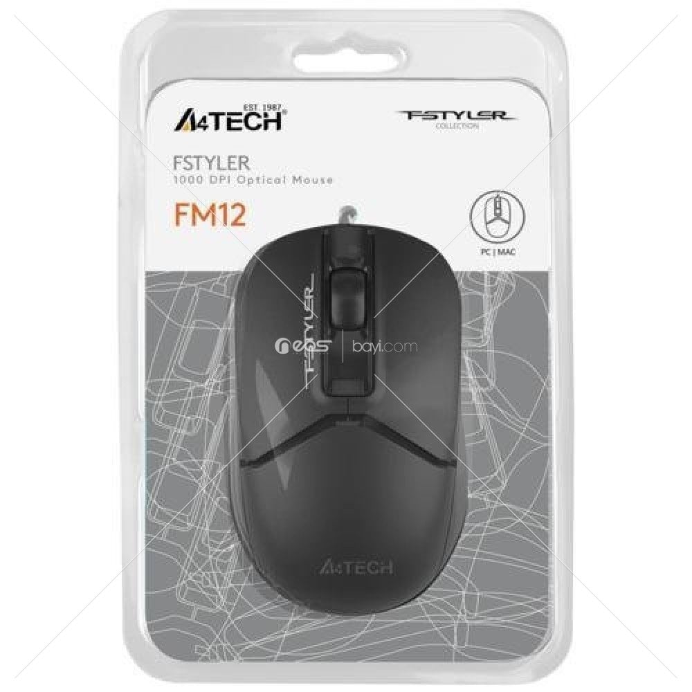 A4 Tech FM12 Mouse USB Siyah 1000DPI