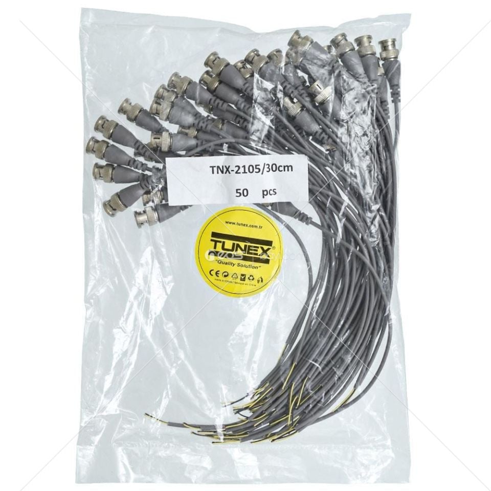 TUNEX 30 Cm Kablolu Bnc Jak Gümüş TNX-2105 1 ADET Fiyatı