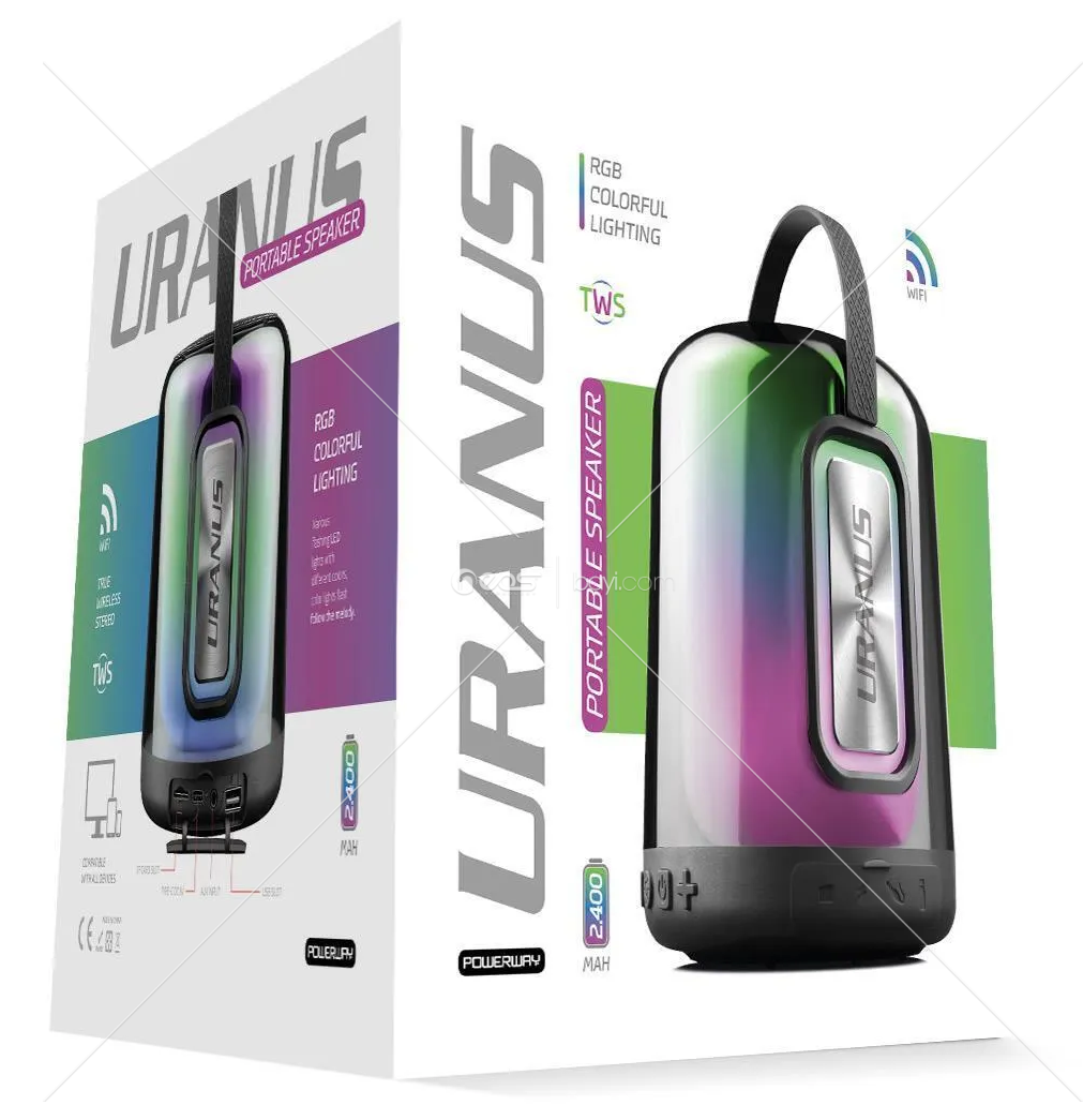 Powerway Ekstra Bass Radyolu Usb Aux Müzikli Gece Lambası Taşınabilir Uranus Bluetooth Hoparlör