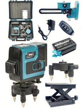 360° 12 Köşe Otomatik Hizalamalı Lazer Metre Hizalama Yeşil Çizgili Lazer Hizalama Kumandalı
