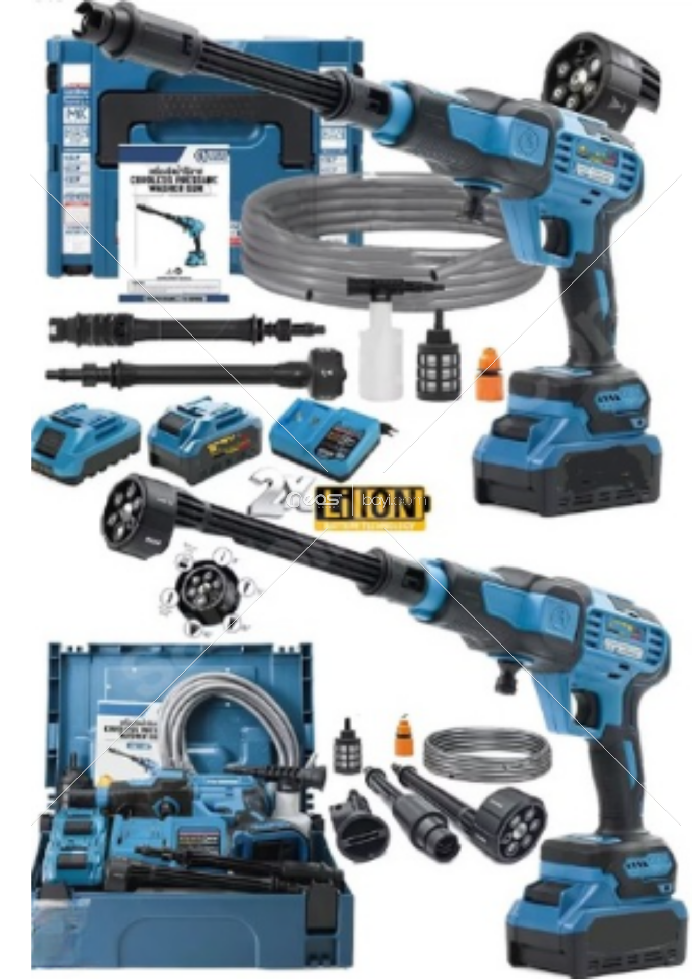 Çift Akülü Yüksek Basınçlı Bahçe ve Oto Yıkama Makinesi