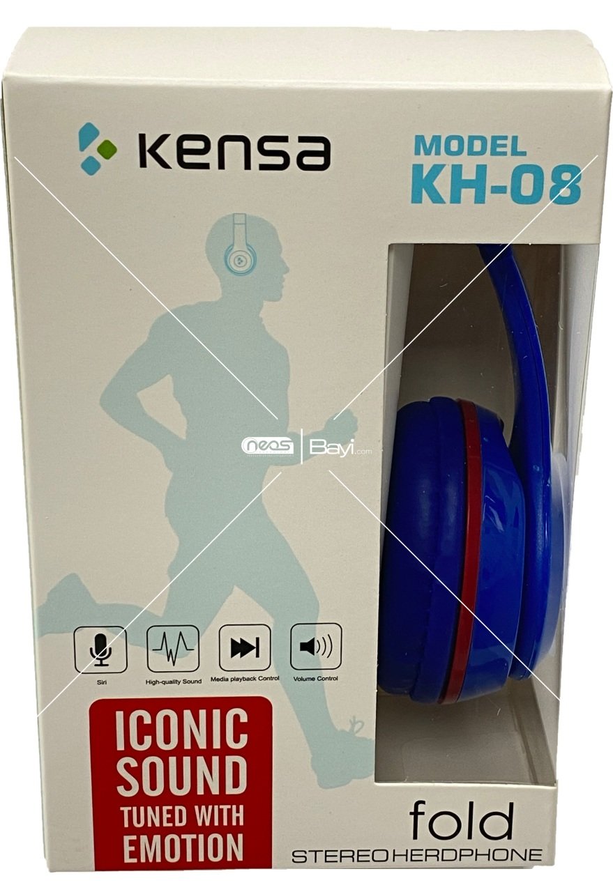 Kensa KH-08 Fold Mikrofonlu Kulak Üstü Kulaklık Blue