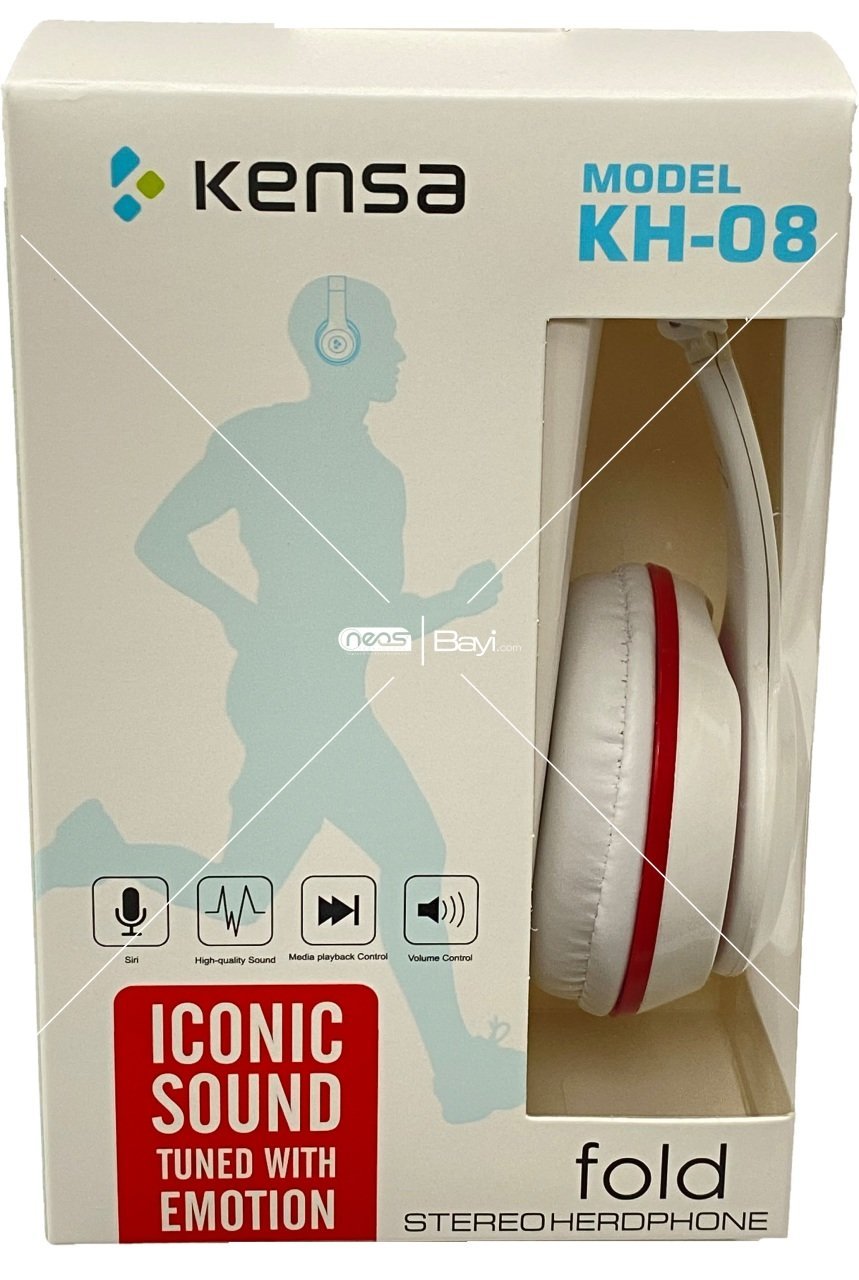 Kensa KH-08 Fold Mikrofonlu Kulak Üstü Kulaklık White