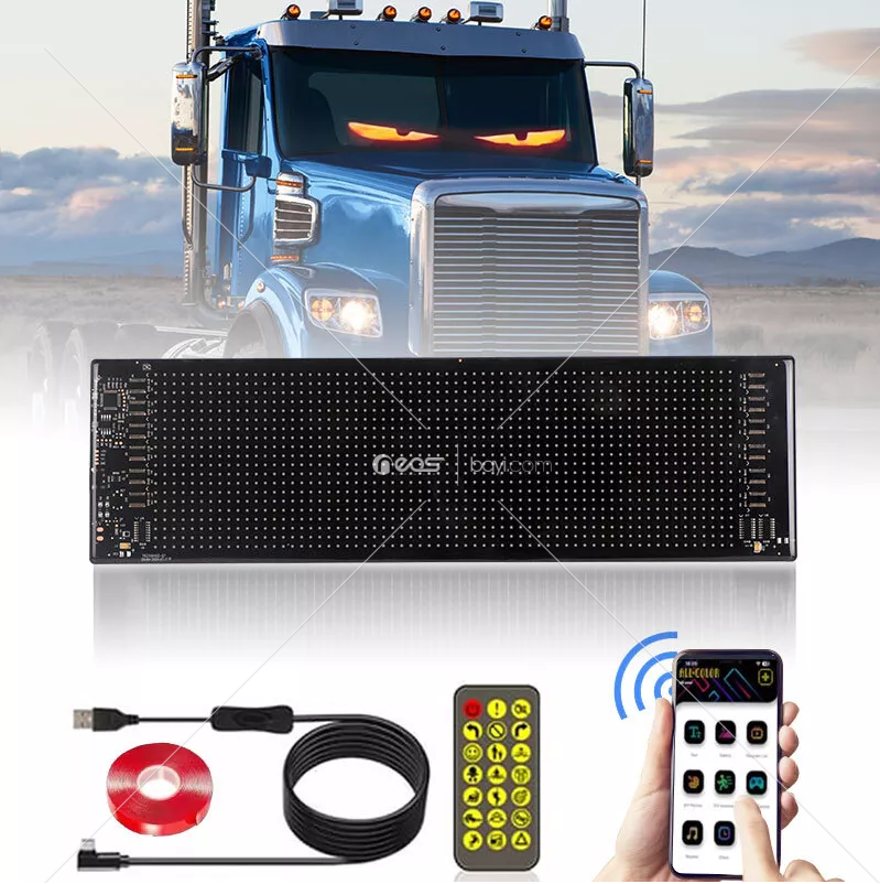 Matrix Led Panel Cama Yapışan Telefon Kontrollü Led Ekran Panel Büyük Boy 16X96LED 60CM ENBOY