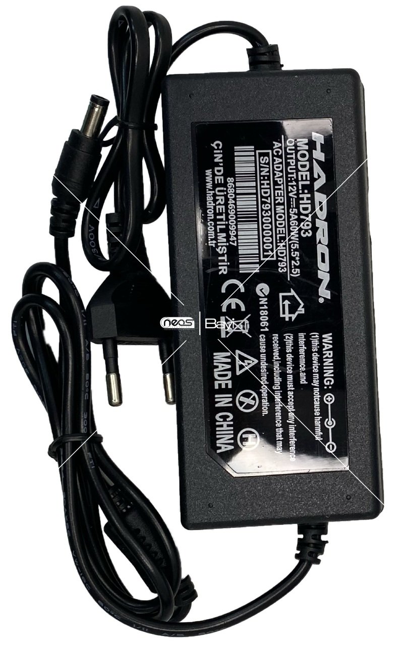 Hadron HD793 ADAPTÖR LED MODEM TFT 12V 5A 5.5*2.5