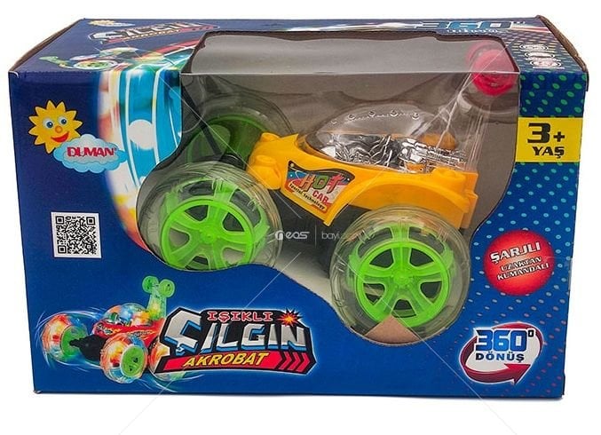 ÇILGIN AKROBAT IŞIKLI ŞARJZLI UZAKTAN KUMANDALI 360' DÖN ÜŞ 3+ YAŞ 9202M-1 (RENK KARIŞIK)