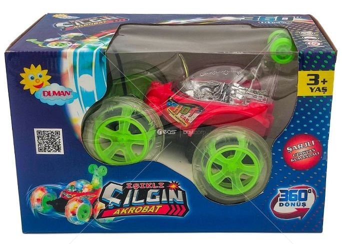 ÇILGIN AKROBAT IŞIKLI ŞARJZLI UZAKTAN KUMANDALI 360' DÖN ÜŞ 3+ YAŞ 9202M-1 (RENK KARIŞIK)