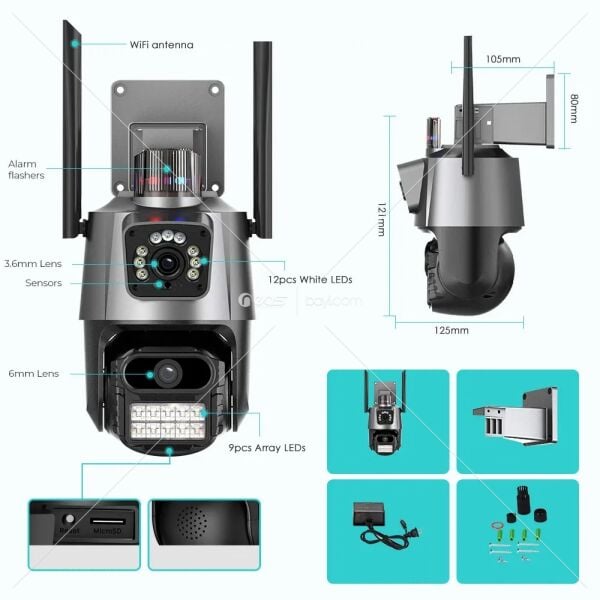 Syotech CSY-001 Outdoor Güvenlik Kamerası ALARM 95DB Wireless