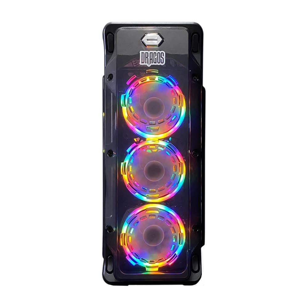 DRAGOS Godwin Austin 600W 80+ Power 4xRainbow Fan Acrylic Panel Gaming Oyuncu Bilgisayar Kasası BD9921443