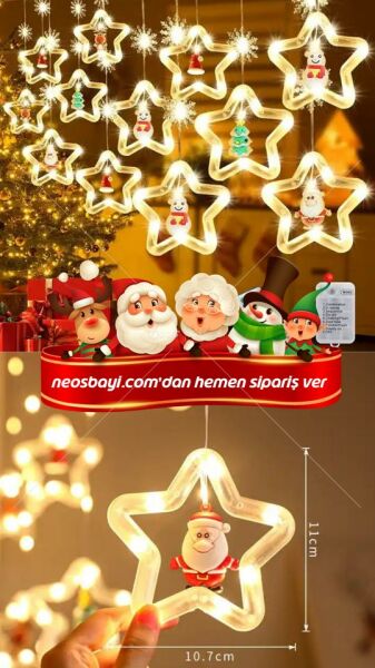 Yılbaşı Süsü Set Pilli Farklı Renk Modları 5'li Set 1 Paket