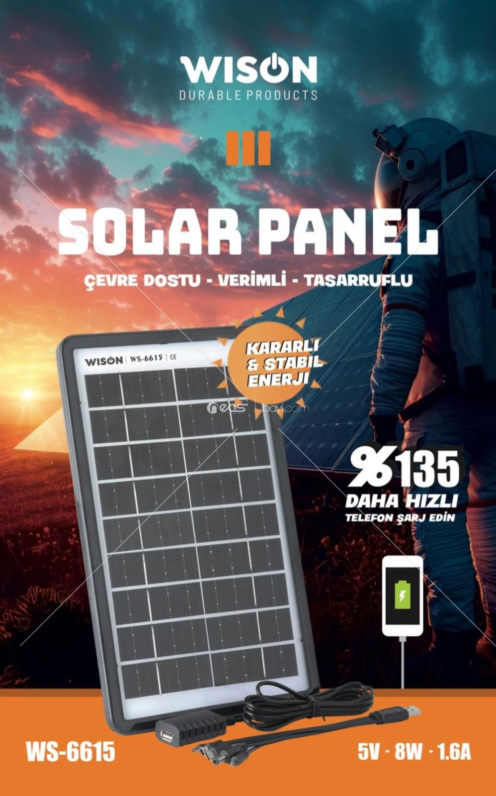 WİSİON WS-6615 5V 8W 1.6A %135 HIZLI ŞARJZ ACİL DURUM AYDINLATMASI