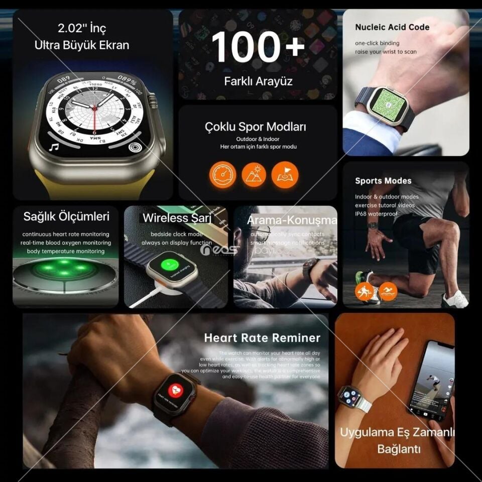 Watch Ultra 10 Kordonlu Akıllı Saat