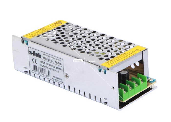 S-link SL-KA510 5V 10A Metal Led + Kamera Güç Kaynağı