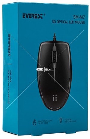 Everest SM-M7 Usb Siyah 3D Optik Led Mouse
