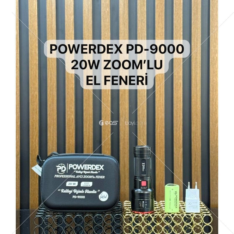 Powerdex PD-9000 Profesyonel Şarjlı Avcı Feneri 20 Watt