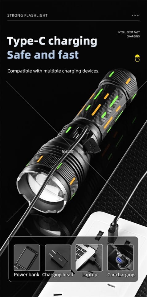 GOLD ORION OR-G66Y ÇOK FONKSİYONLU ŞARJ EDİLEBİLİR EL FENERİ