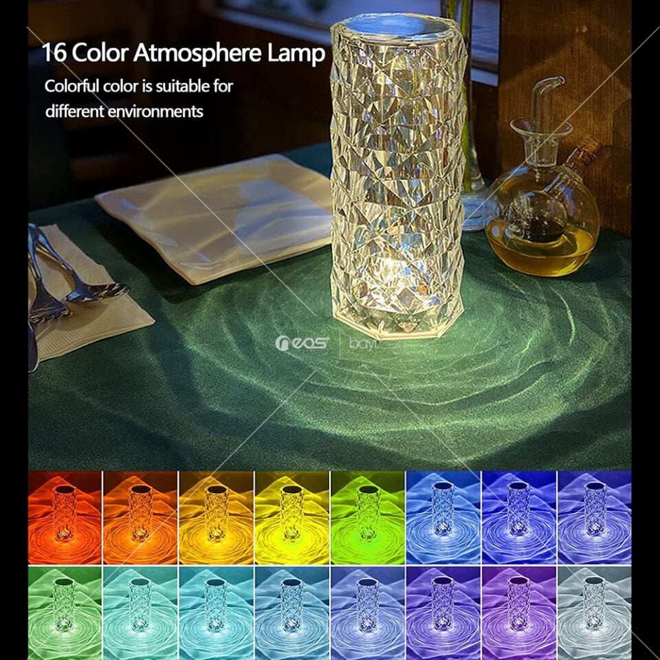 Modern Romantik Masa Üstü İç Mekan Gül-16 Renk Değiştiren RGB Dekoratif Dokunmatik Lamba