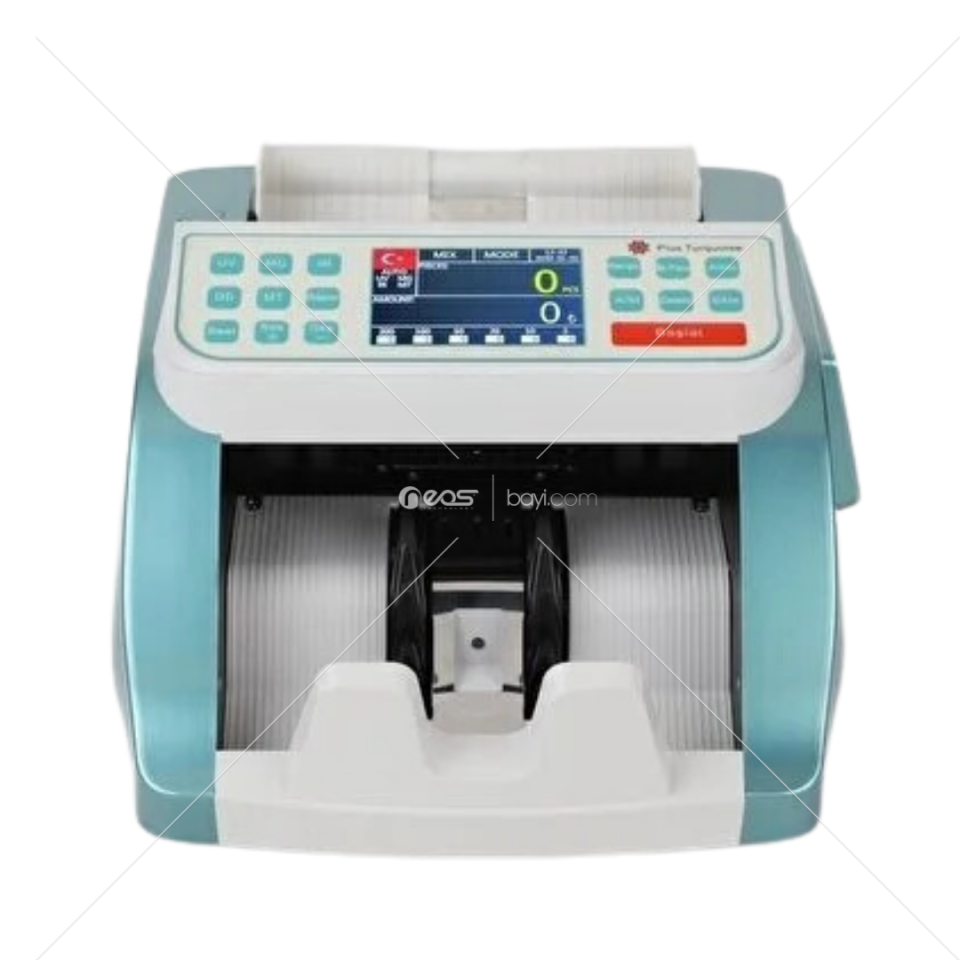 Para Sayma Makinası YAN Panel LCD Turkuaz