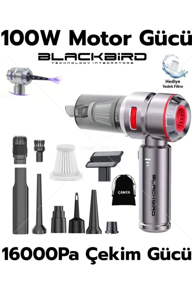 BLAKCBIRD 16000PA ÇEKİM GÜCÜ 100W SÜPER SÜPÜRGE  KIRMIZI
