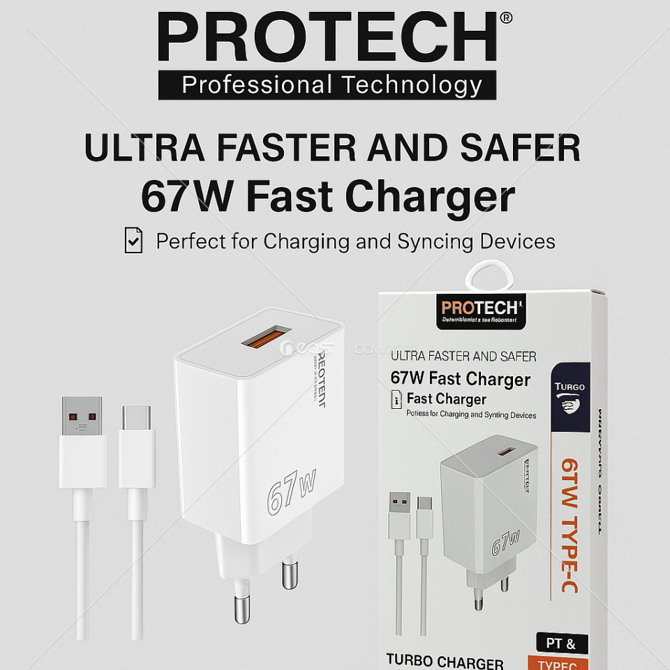 PROTECH 67W TYPE-C PT6 TURBO CHARGER SET FAST