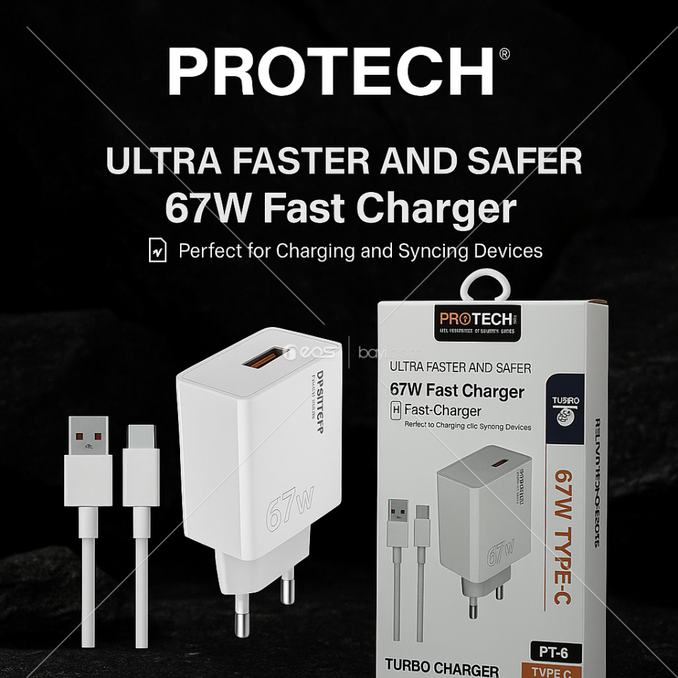 PROTECH 67W TYPE-C PT6 TURBO CHARGER SET FAST