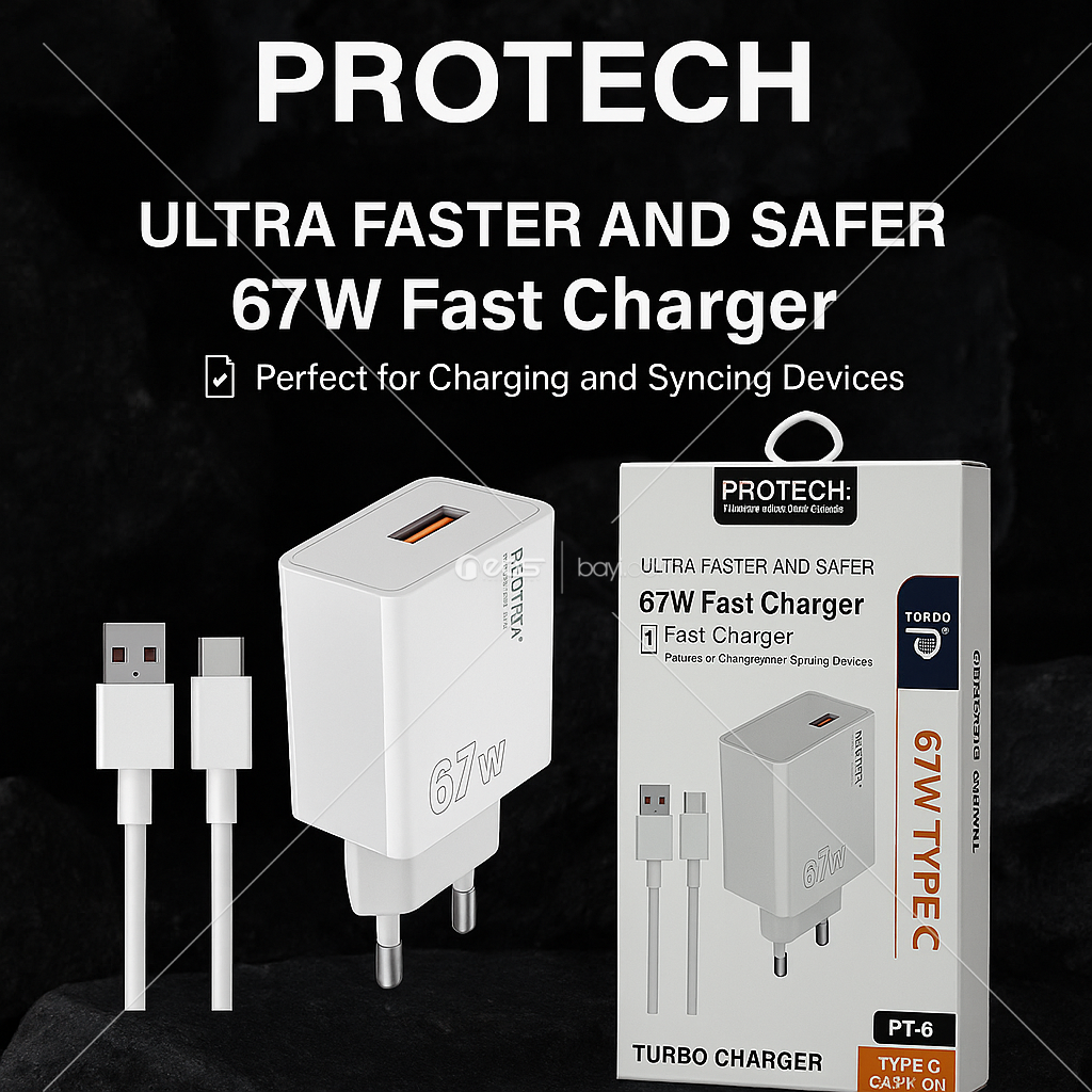 PROTECH 67W TYPE-C PT6 TURBO CHARGER SET FAST