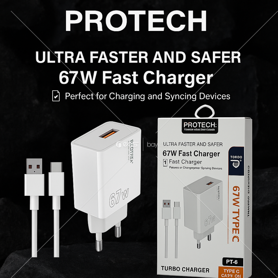 PROTECH 67W TYPE-C PT6 TURBO CHARGER SET FAST