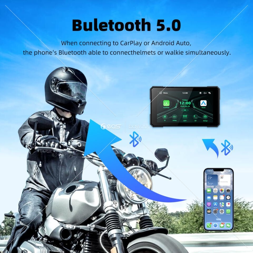 MOTORSİKLET CARPLAY TABLET NAVİGASYON 5.5 DOKUNMATİK EKRAN