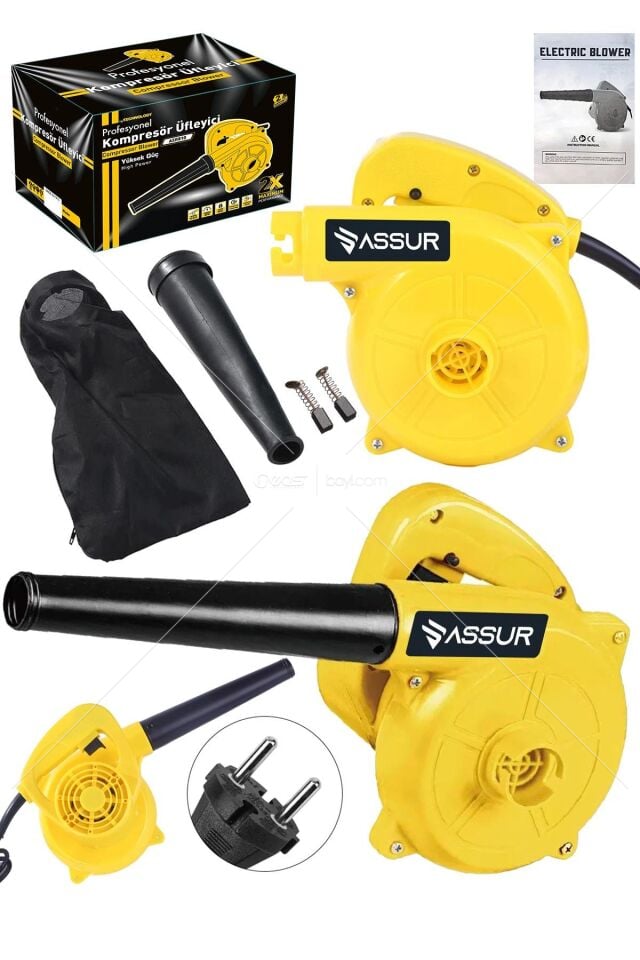 Assur 450W Elektrikli Hava Üfleme Emme Körüğü Kompresör