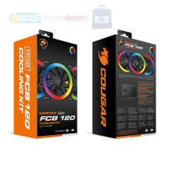 Rgb Led 120mm 3 Adet Set Kasa Fanı CF-V12SET-FCBRGB Cougar Vortex