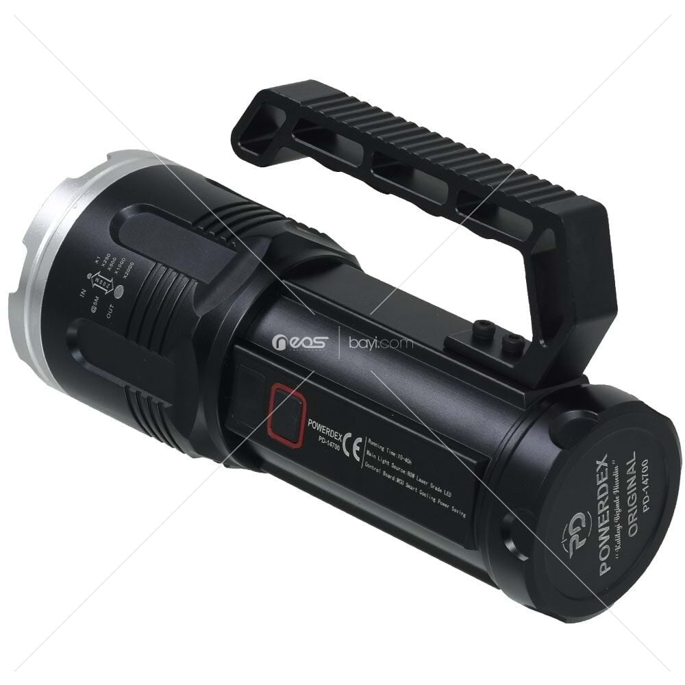 POWERDEX 60W Şarjlı Profesyonel Zoomlu Avcı Tüfek Feneri PD-14700