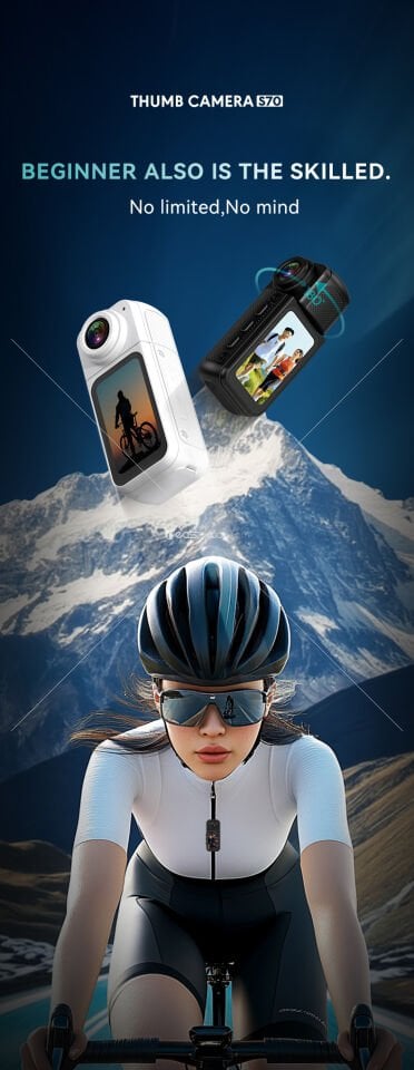 Manyetik başparmak eylem kamera 180 ° rotasyon Video 2.7K HD Video 1.47 HD ekran 35g Ultra hafif taşınabilir